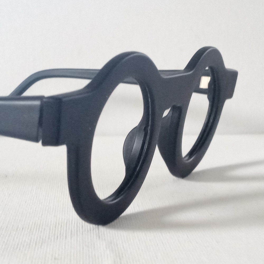 Vintage Black Round Eyeglass Frame NOS